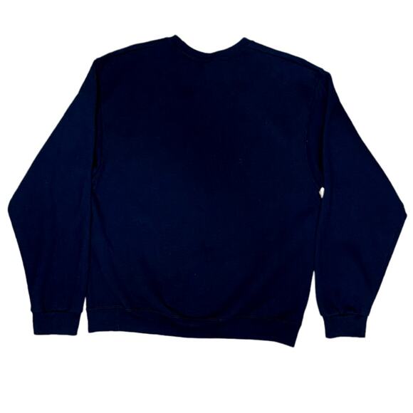 Jerzees NuBlend Ugly Christmas Sweater Reindeer Faux Cross Stitch Sweatshirt Med - Picture 2 of 4